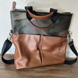 Coach Foldover Crossbody Tote - Camo